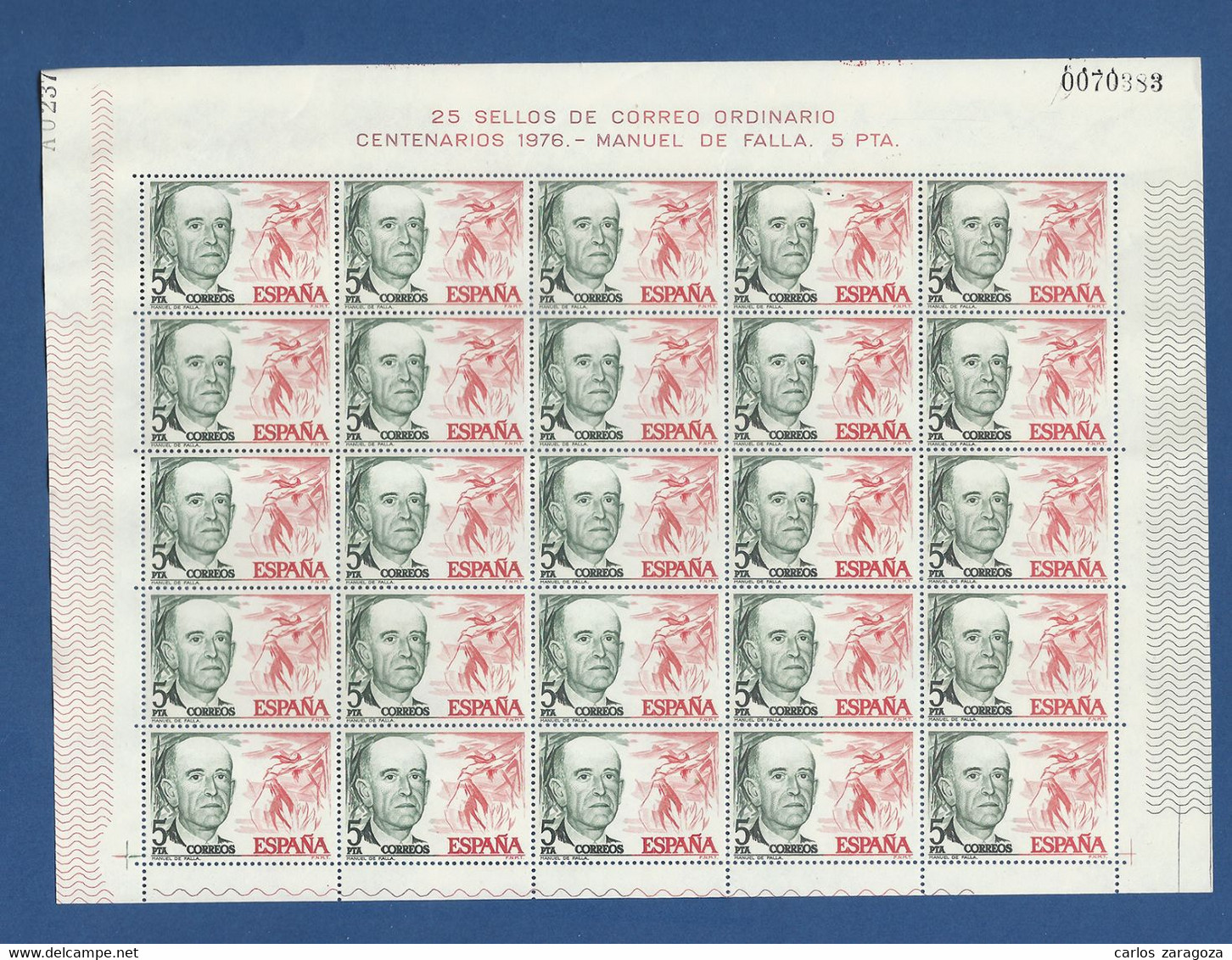 1976 ESPAÑA/ESPAGNE—CASALS Y FALLA 2025/26 En Feuilles Complètes ** SPAIN 2018/19 Sheets Of 25 MNH Stamps. Ed. 2379/80 - Full Sheets