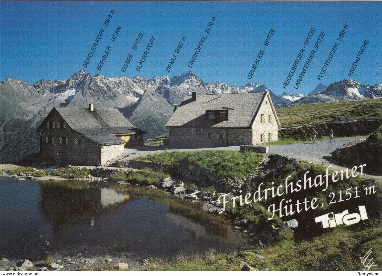 CARTOLINA  SILVRETTA,TIROLO,AUSTRIA,FRIEDRICHSHAFENER HUTTE M.2151,IM VERWALL GEGEN BERGLERKOPFGRUPPE,NON VIAGGIATA - Galtür