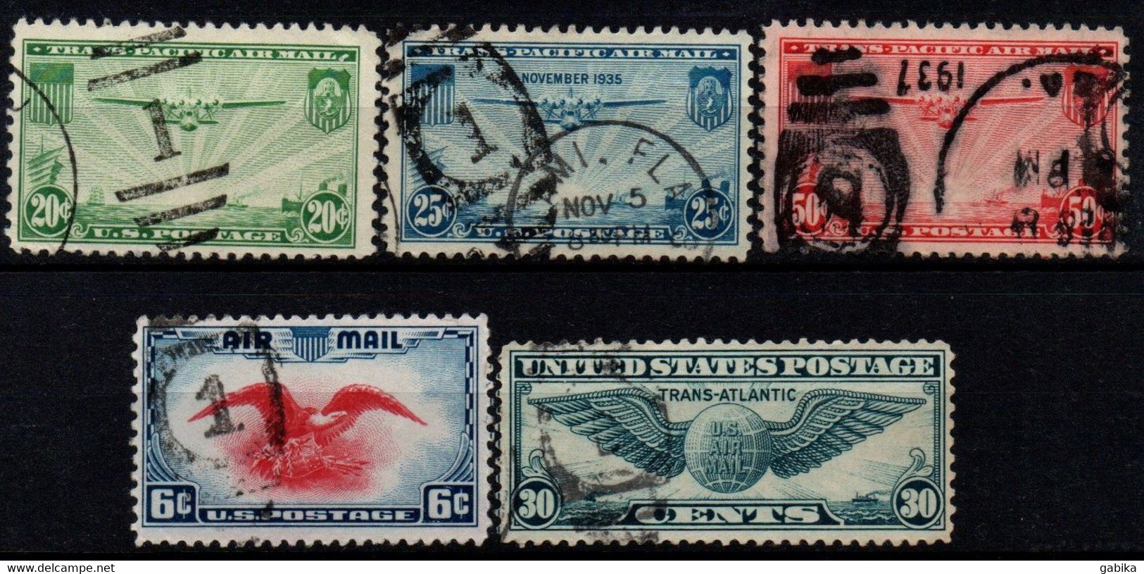 USA 1935-39, Scott C20-C24, Air Mail - 1a. 1918-1940 Oblitérés