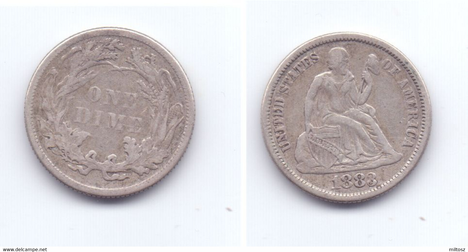 U.S.A. 10 Cents 1883 - 1837-1891: Seated Liberty (Liberté Assise)