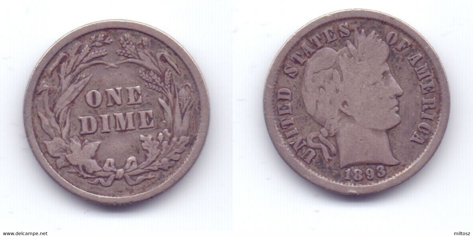 U.S.A. 10 Cents 1893 - 1892-1916: Barber