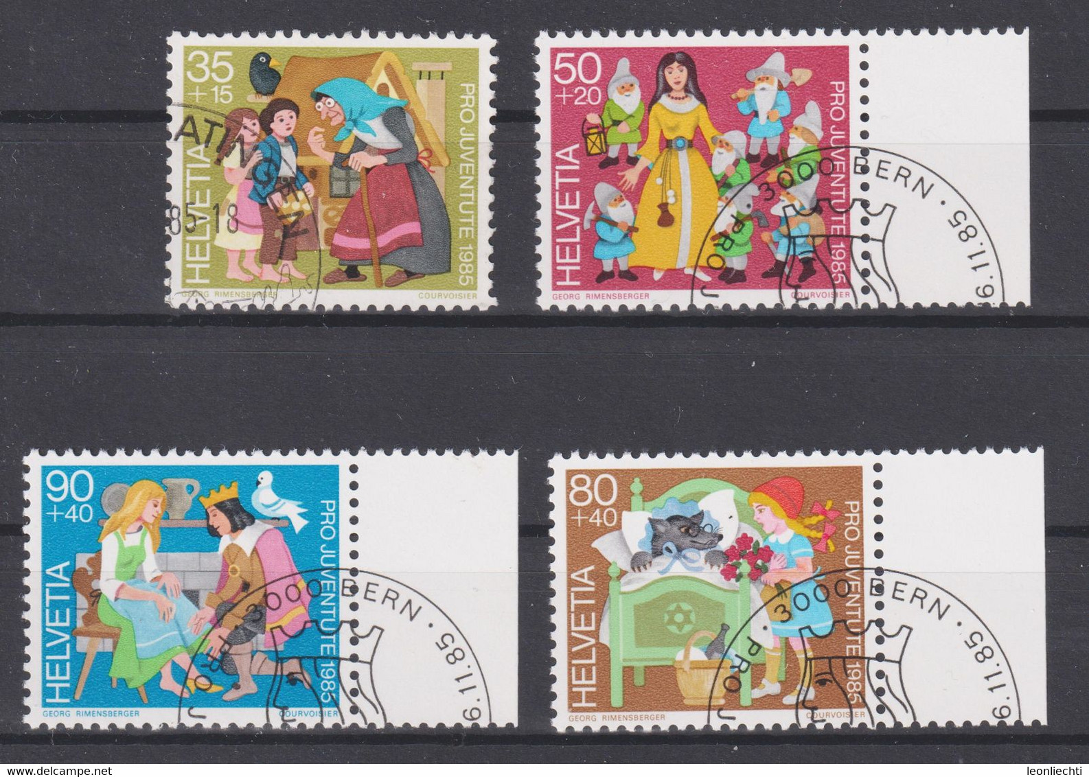 1985 Pro Juventute Schweiz  Mi: CH 1304-1307°/  ZNr: J294-J297° Hänsel U. Gretel,Schneewittchen,Rotkäppchen,Aschenbrödel - Contes, Fables & Légendes