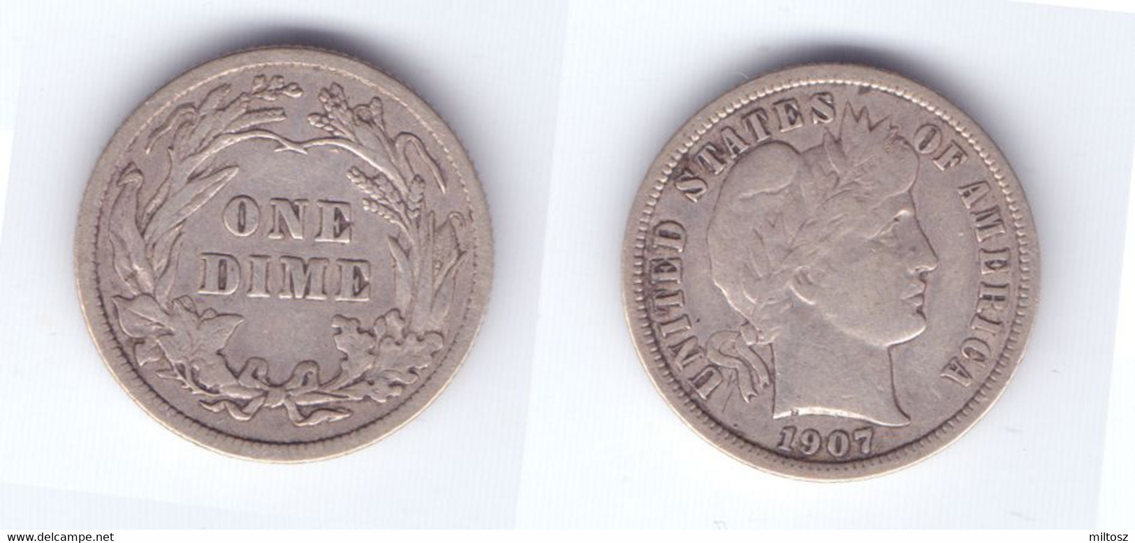 U.S.A. 10 Cents 1907 - 1892-1916: Barber