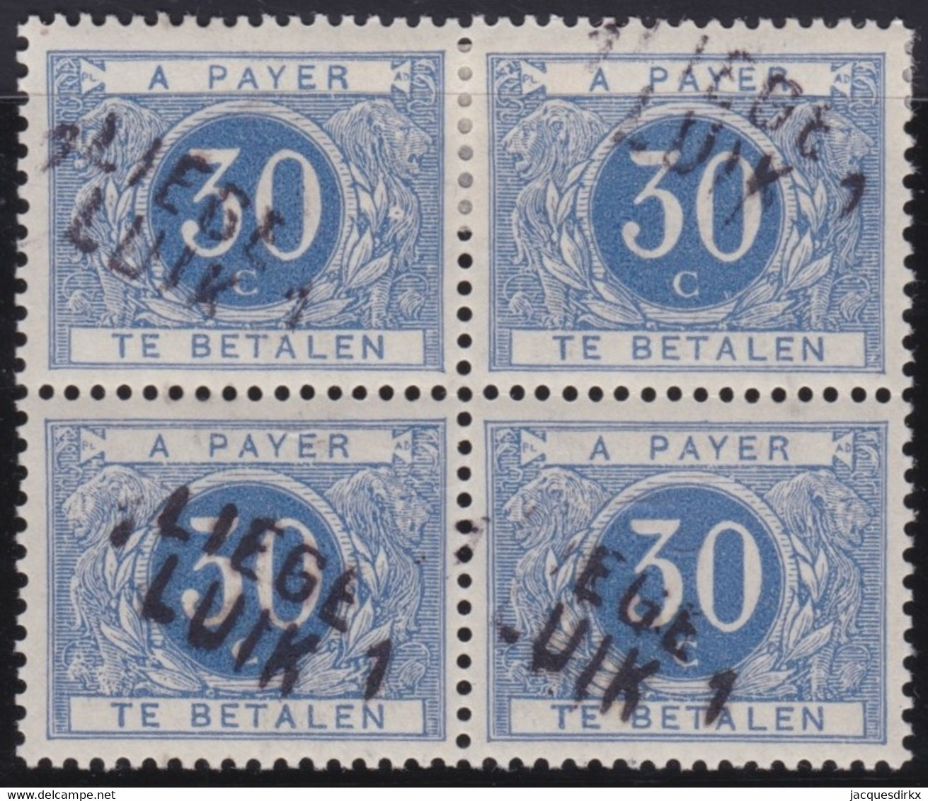 Belgie  .   OBP    .    TX 15A   .  Blok 4 Zegels  (2 Scans)    .     */**       .   Ongebruikt En Postfris - Stamps