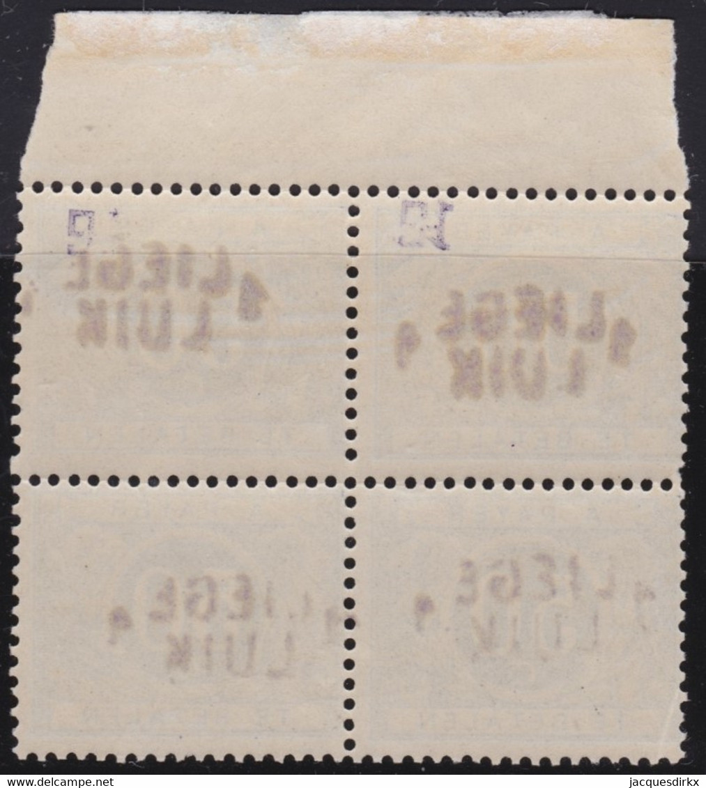 Belgie  .   OBP    .    TX 16A   .  Blok 4 Zegels  (2 Scans)    .     */**       .   Ongebruikt En Postfris - Briefmarken