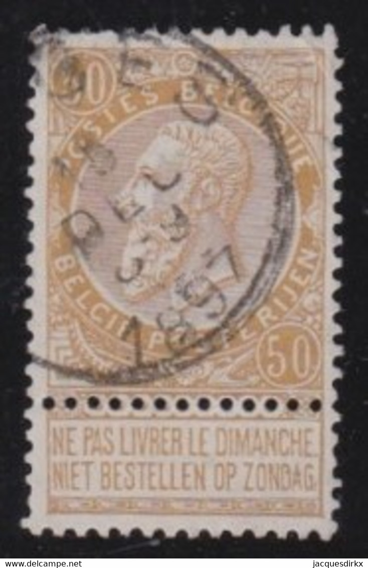 Belgie  .   OBP    .    62      .     O        .    Gestempeld     .   /   .   Oblitéré - 1893-1900 Schmaler Bart