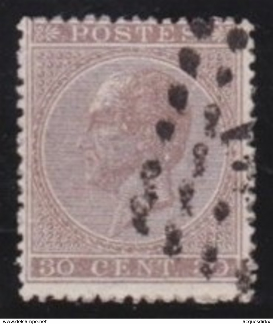 Belgie  .   OBP    .    19       .     O        .    Gestempeld     .   /   .   Oblitéré - 1865-1866 Profil Gauche