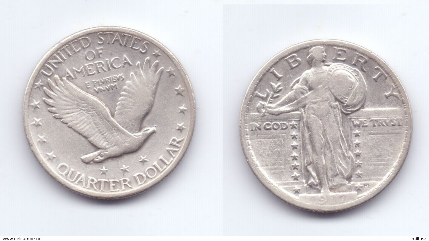 U.S.A. 1/4 Dollar 1917 - 1916-1930: Standing Liberty (Liberté Debout)