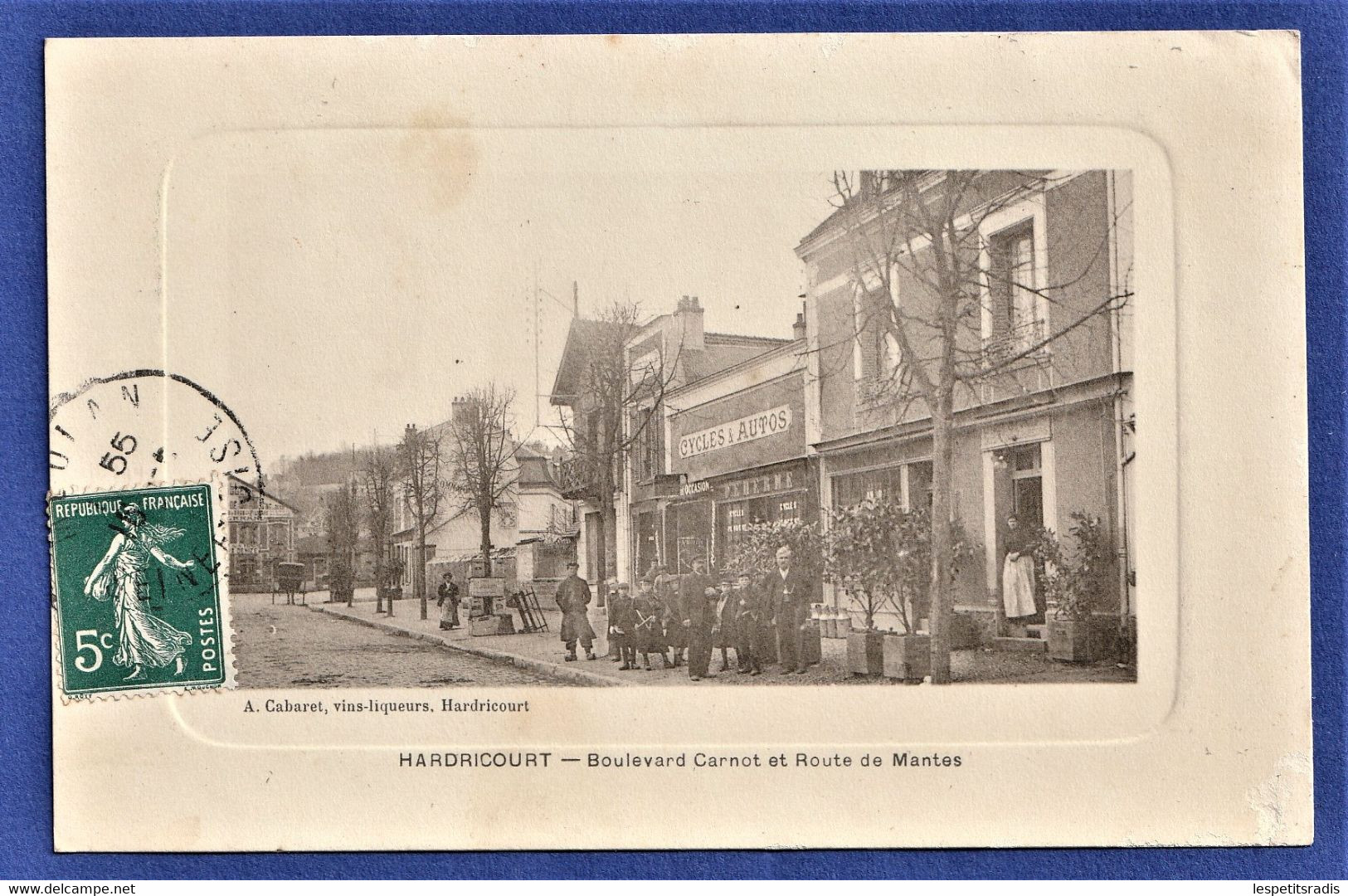 ***RARE CPA 78 HARDRICOURT - Boulevard Carnot Et Route De Mantes - Hardricourt