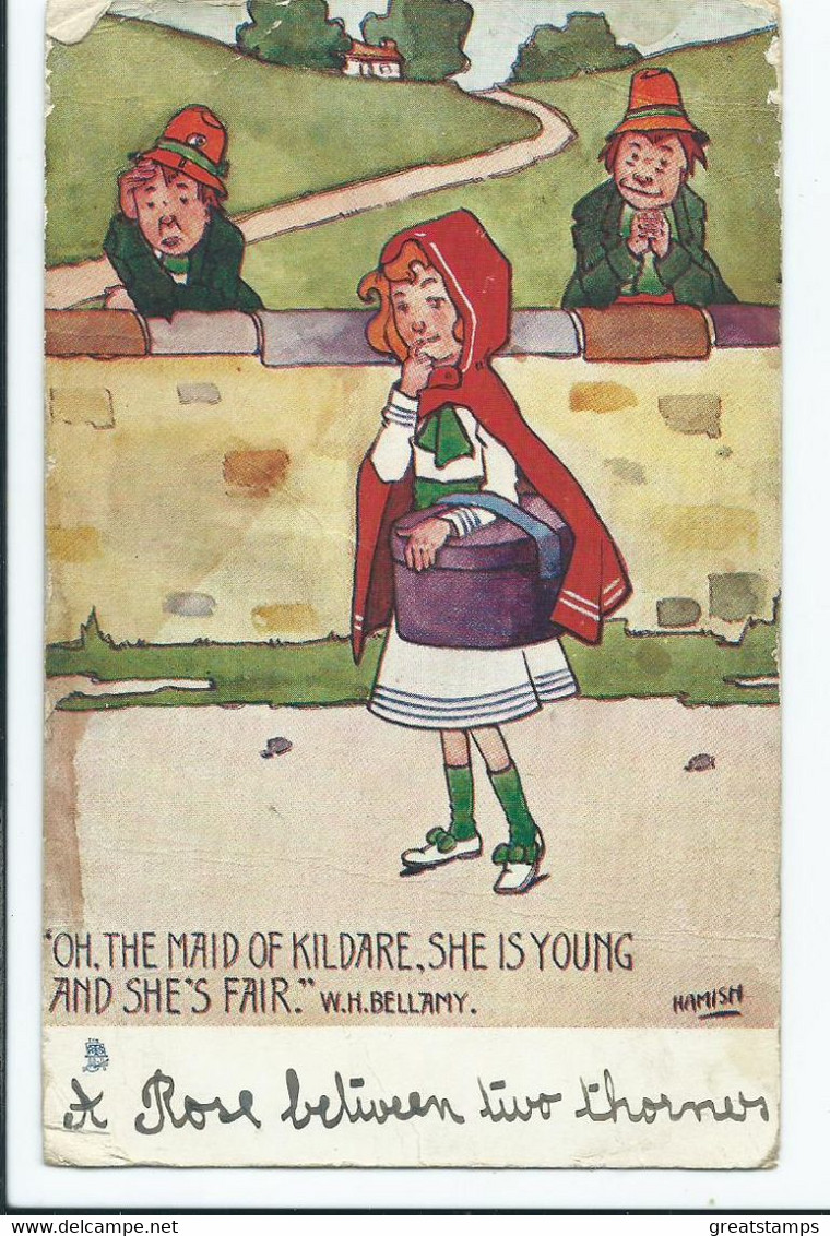 Humour Postcard Artist Signed Hamish  Oh The Maid Of Kildare Posted 1904 Tuck's Oilette - Maurice