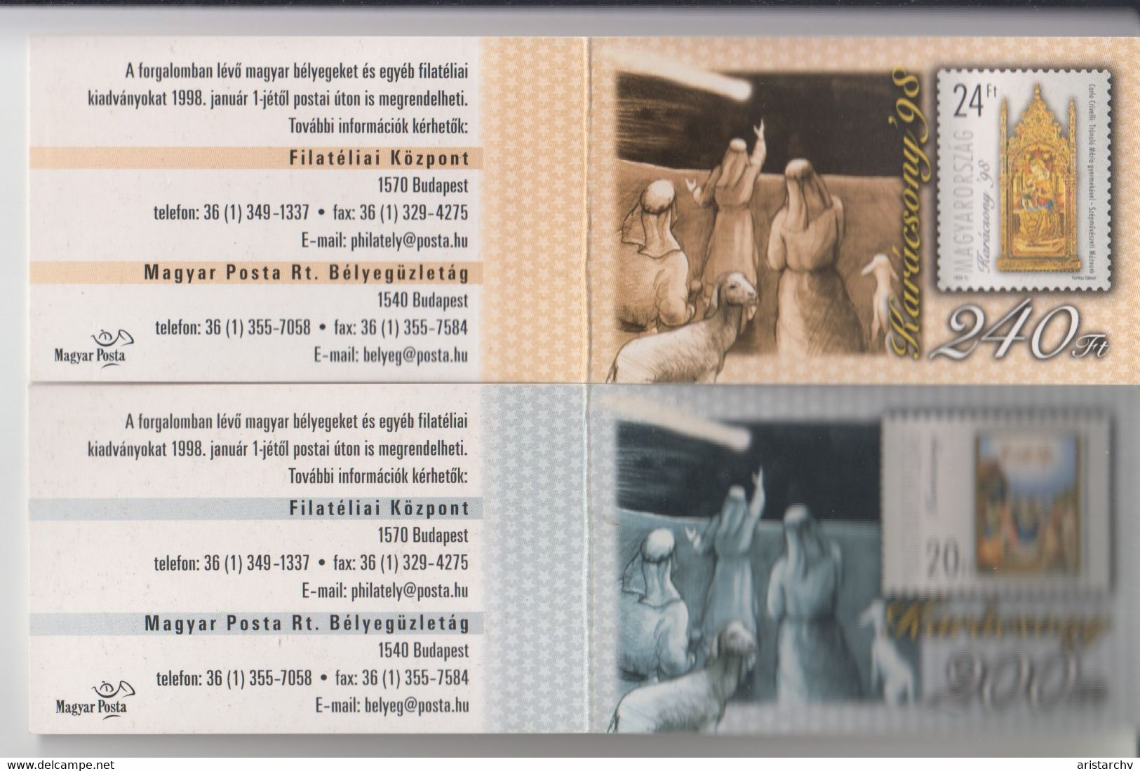 HUNGARY 1998 CHRISTMAS 2 BOOKLETS - Carnets