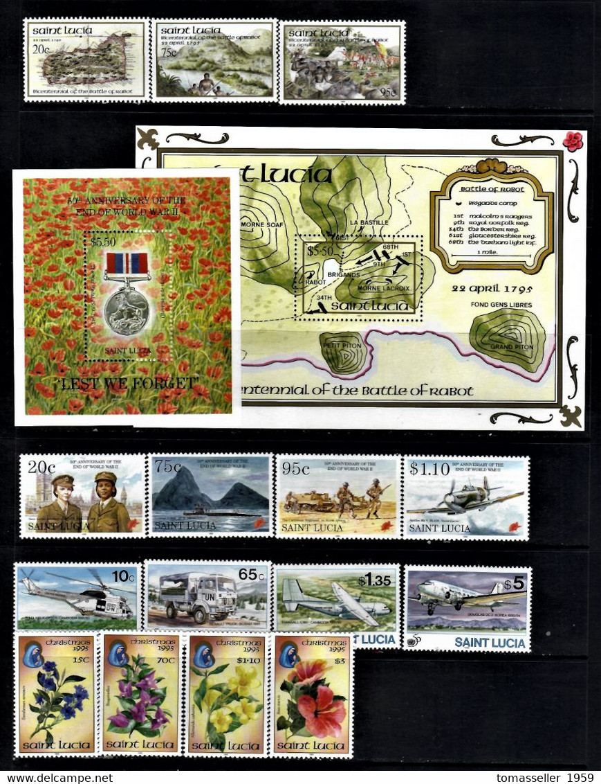 St.Lucia-14!!!   Years (1993,1995-2007) Full Sets.Almost 70 Issues.MNH** - St.Lucia (1979-...)