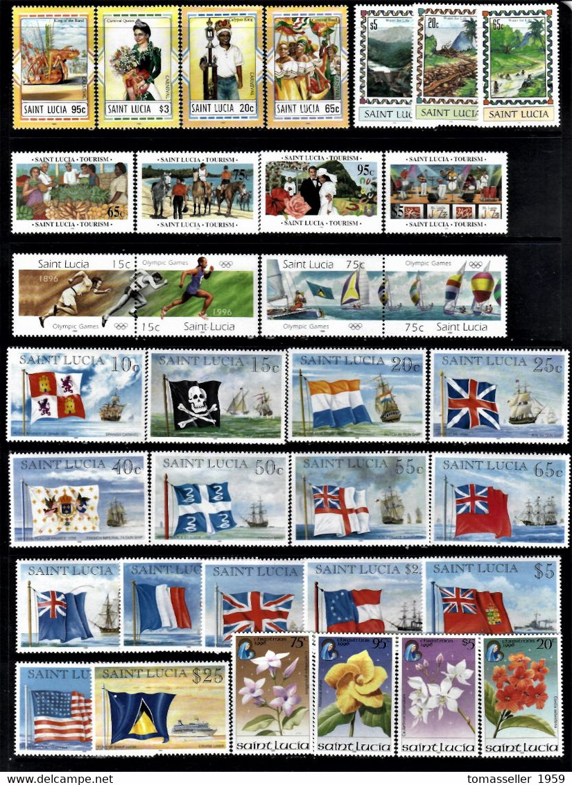 St.Lucia-14!!!   Years (1993,1995-2007) Full Sets.Almost 70 Issues.MNH** - St.Lucia (1979-...)