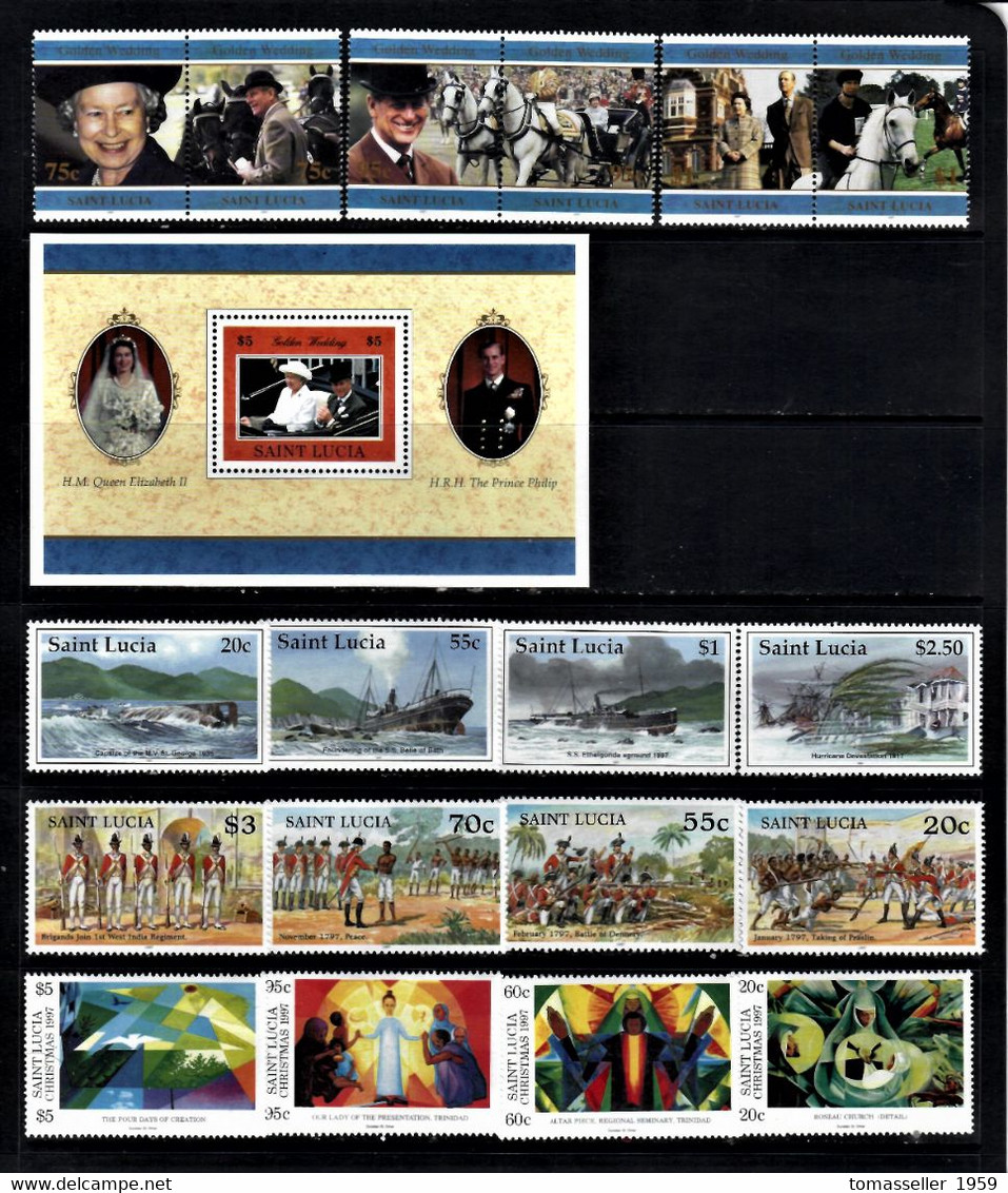 St.Lucia-14!!!   Years (1993,1995-2007) Full Sets.Almost 70 Issues.MNH** - St.Lucia (1979-...)