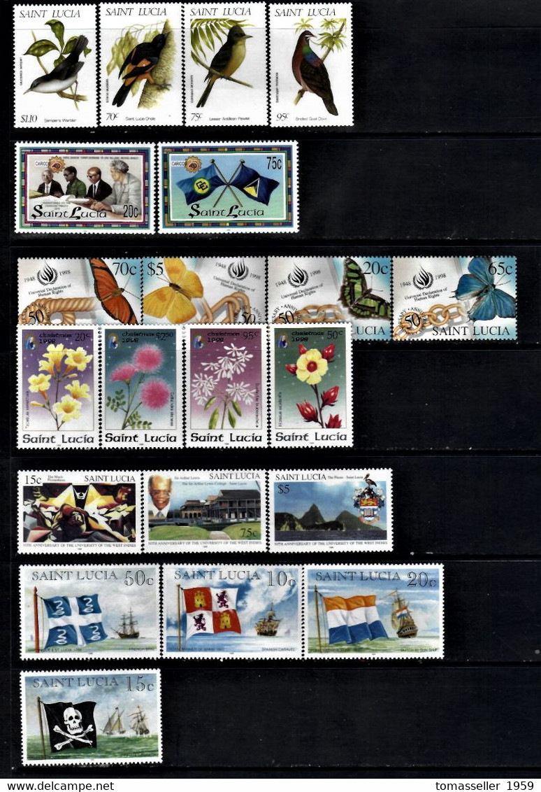 St.Lucia-14!!!   Years (1993,1995-2007) Full Sets.Almost 70 issues.MNH**