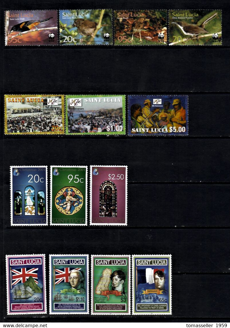 St.Lucia-14!!!   Years (1993,1995-2007) Full Sets.Almost 70 issues.MNH**