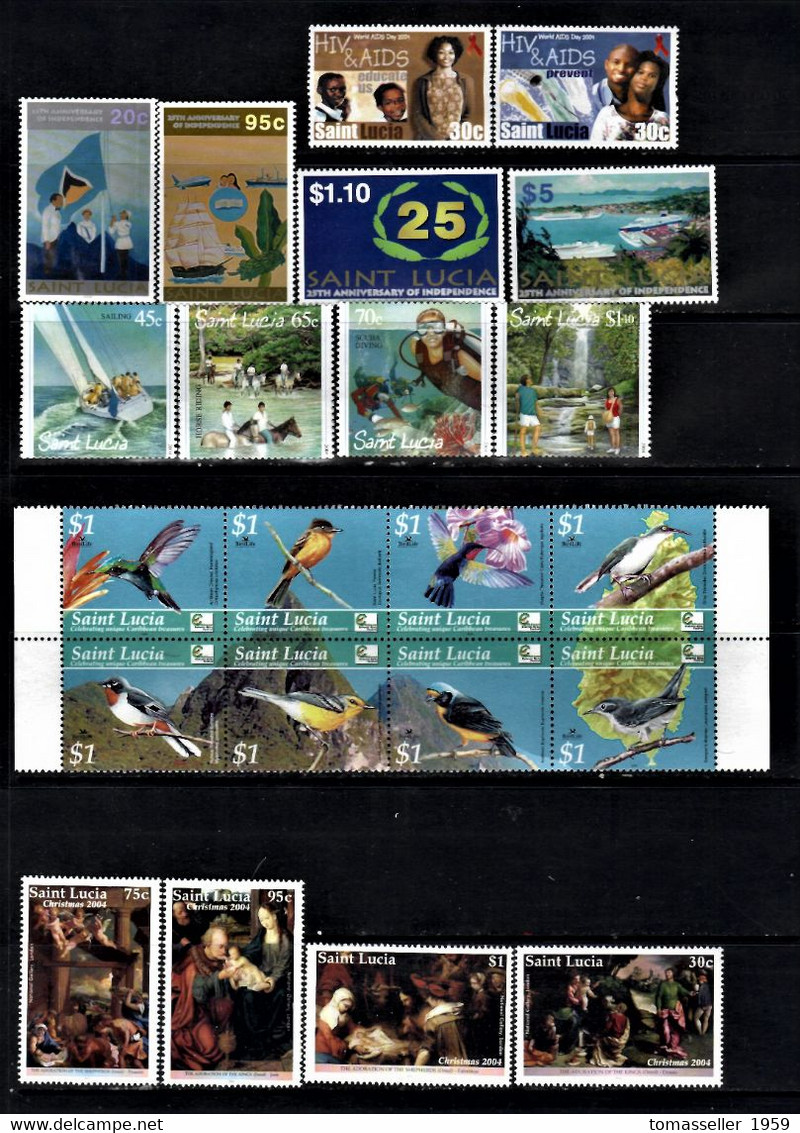 St.Lucia-14!!!   Years (1993,1995-2007) Full Sets.Almost 70 issues.MNH**