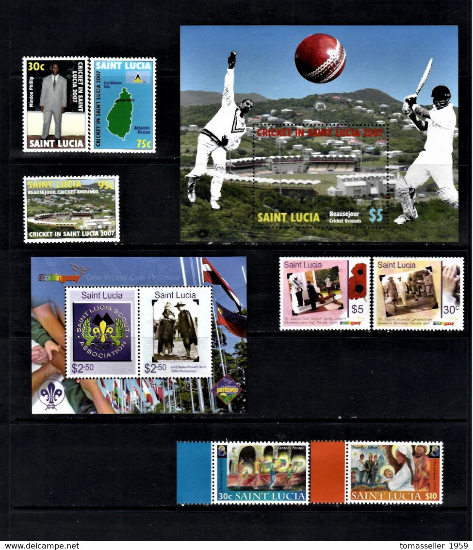 St.Lucia-14!!!   Years (1993,1995-2007) Full Sets.Almost 70 issues.MNH**