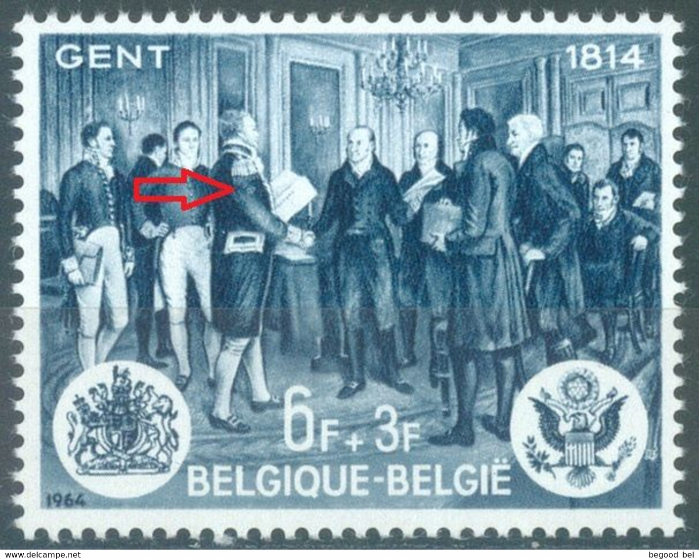 BELGIUM - 1964 - MNH/***LUXE - ECUSSON EPAULETTE 4ième PERSONNE DE GAUCHE - COB 1286 Luppi V10 - Lot 25476 - Andere & Zonder Classificatie