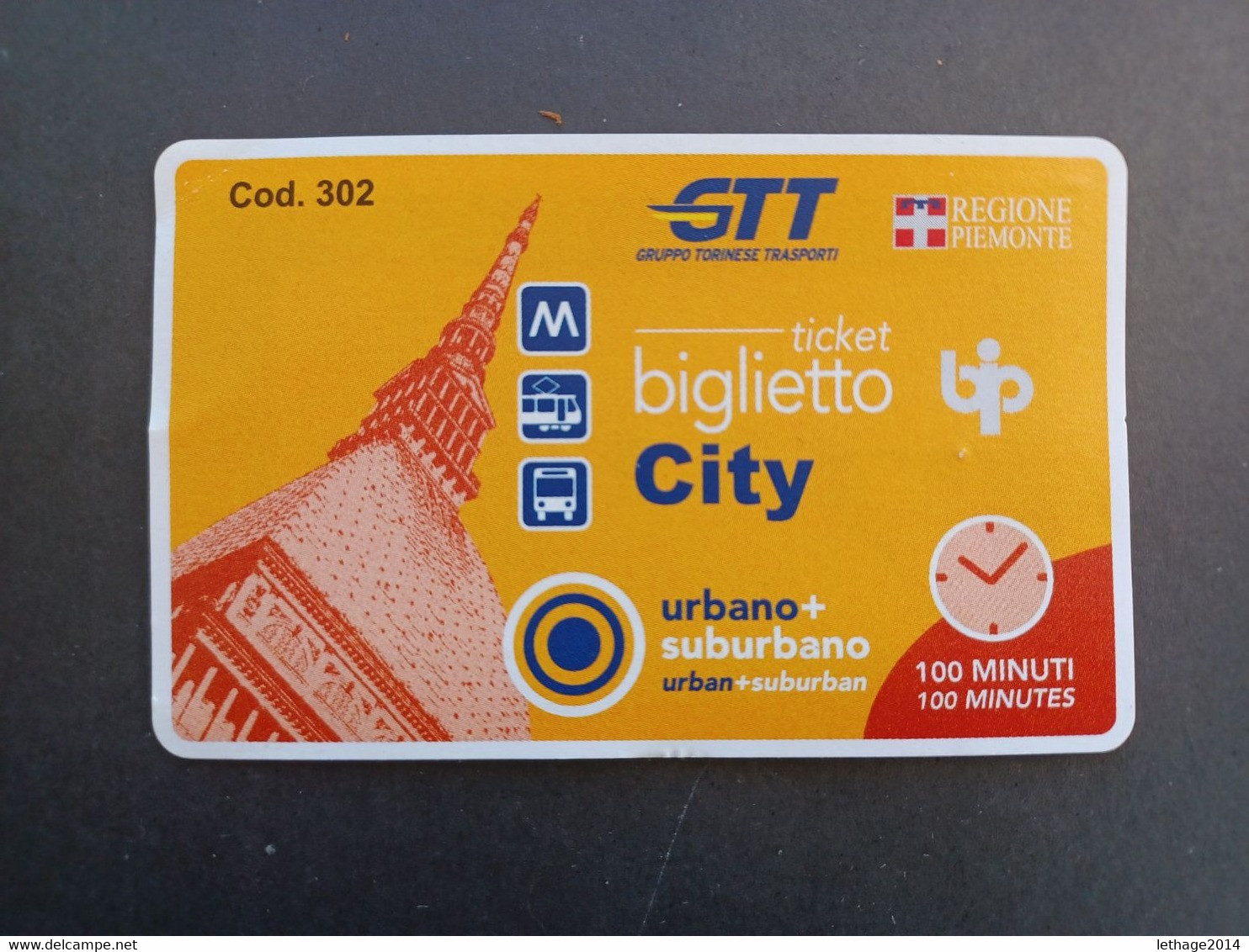 BIGLIETTO TICKET TRAM TORINO - Europa