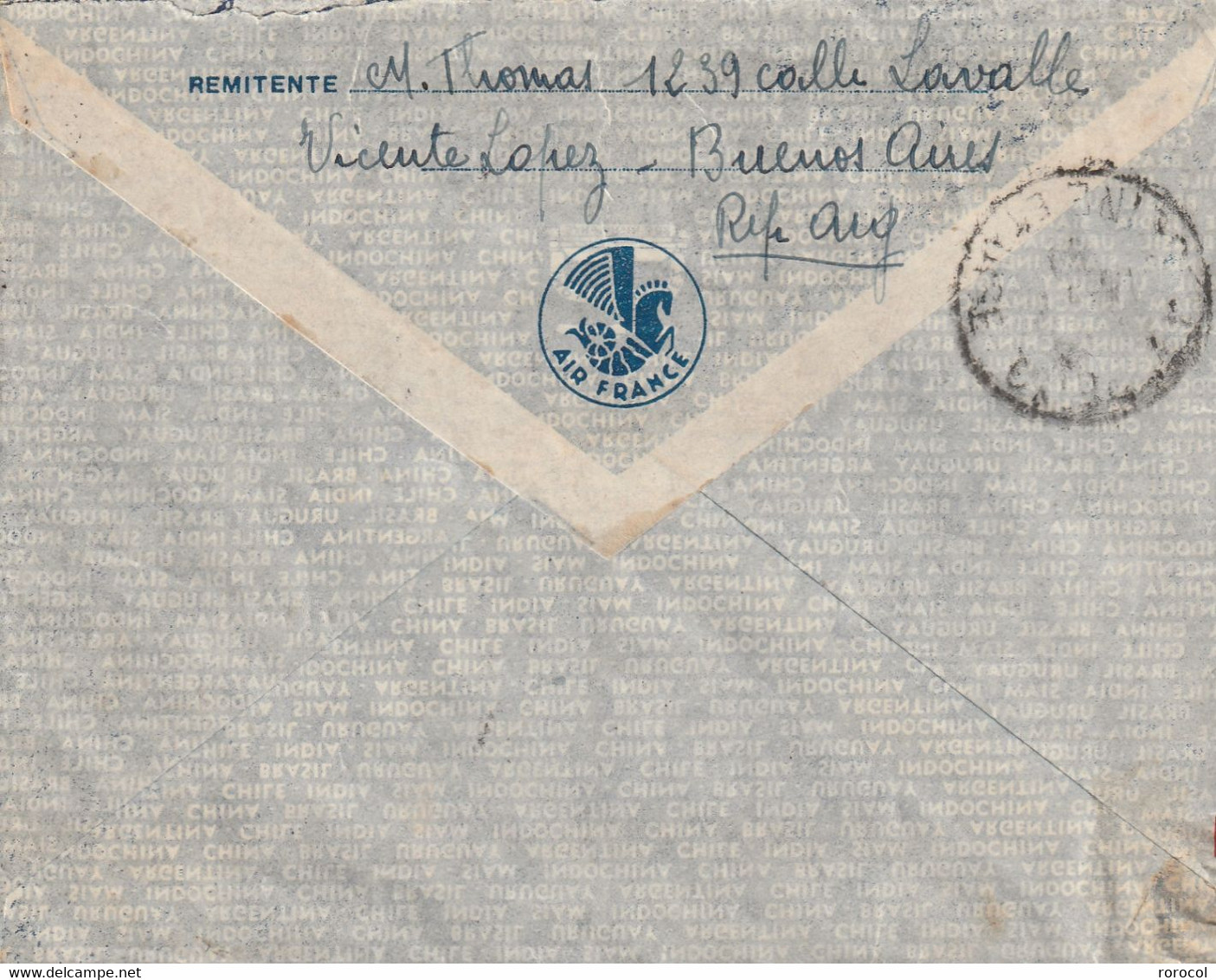 ARGENTINE Lettre BUENOS AIRES 1939 Pour La France Enveloppe VIA AEREA - AIR FRANCE - Briefe U. Dokumente