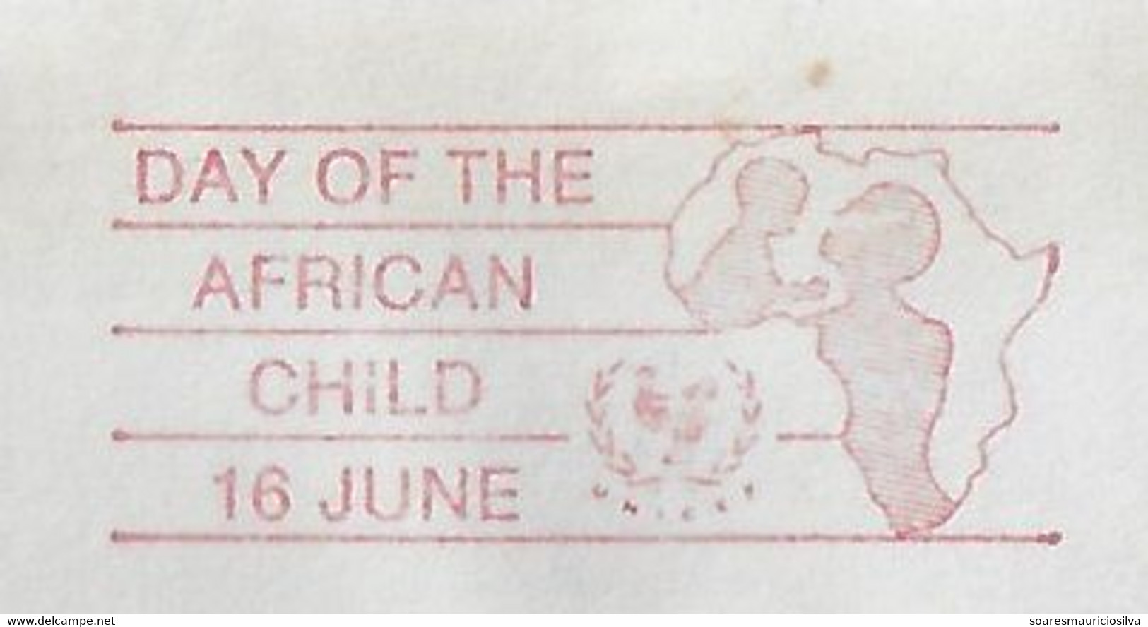 United Nations 1993 Cover Meter Stamp Pitney Bowes 6500 Slogan Day Of The African Child New York Map - Lettres & Documents