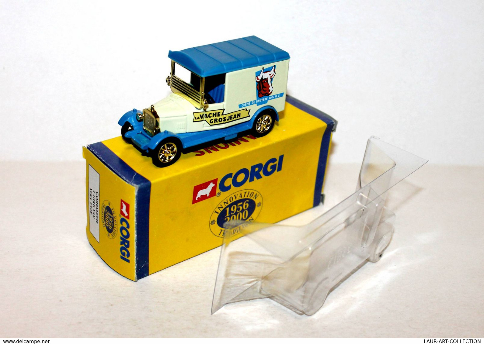 CORGI - CAMIONNETTE T FORD VAN, PUB LA VACHE GROSJEAN - CAMION D'ANTAN 1956-2000 - AUTOMOBILE MINIATURE (2811.29 - Corgi Toys