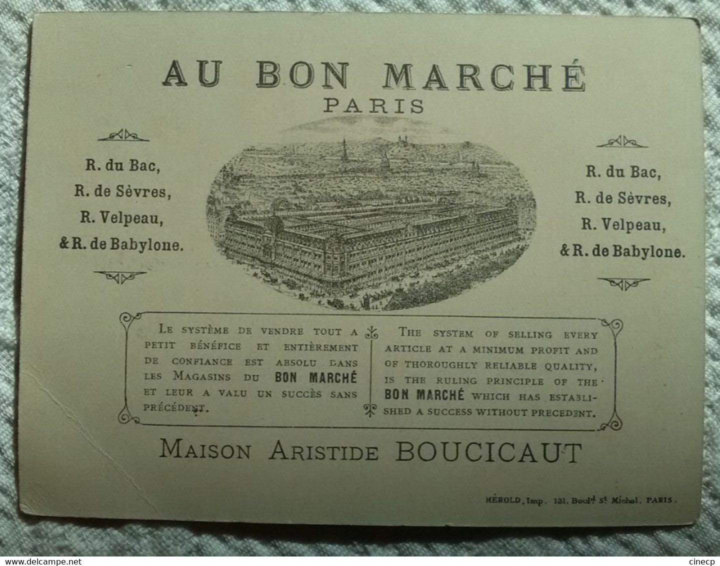 AU BON MARCHE PARIS CHROMO " LE LISERON " Fillette Garçon Surréalisme - Au Bon Marché