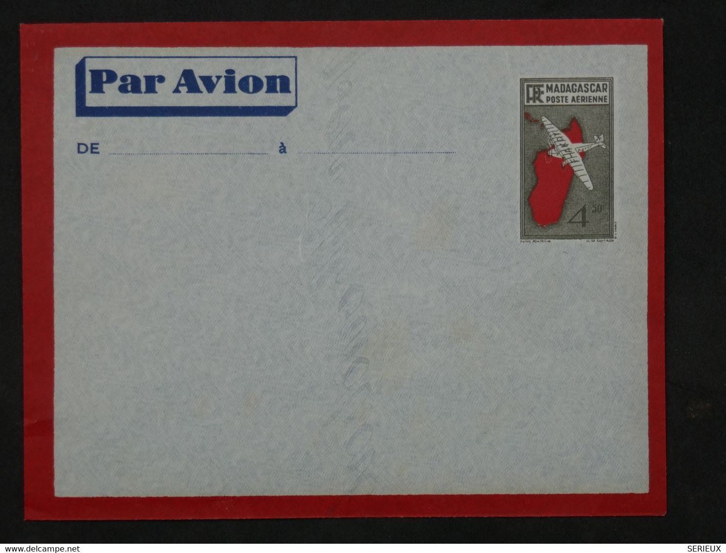 B I 10 MADAGASCAR BELLE LETTRE  ENTIER  1941 PAR AVION 4F50  NON CIRCULé++ - Posta Aerea