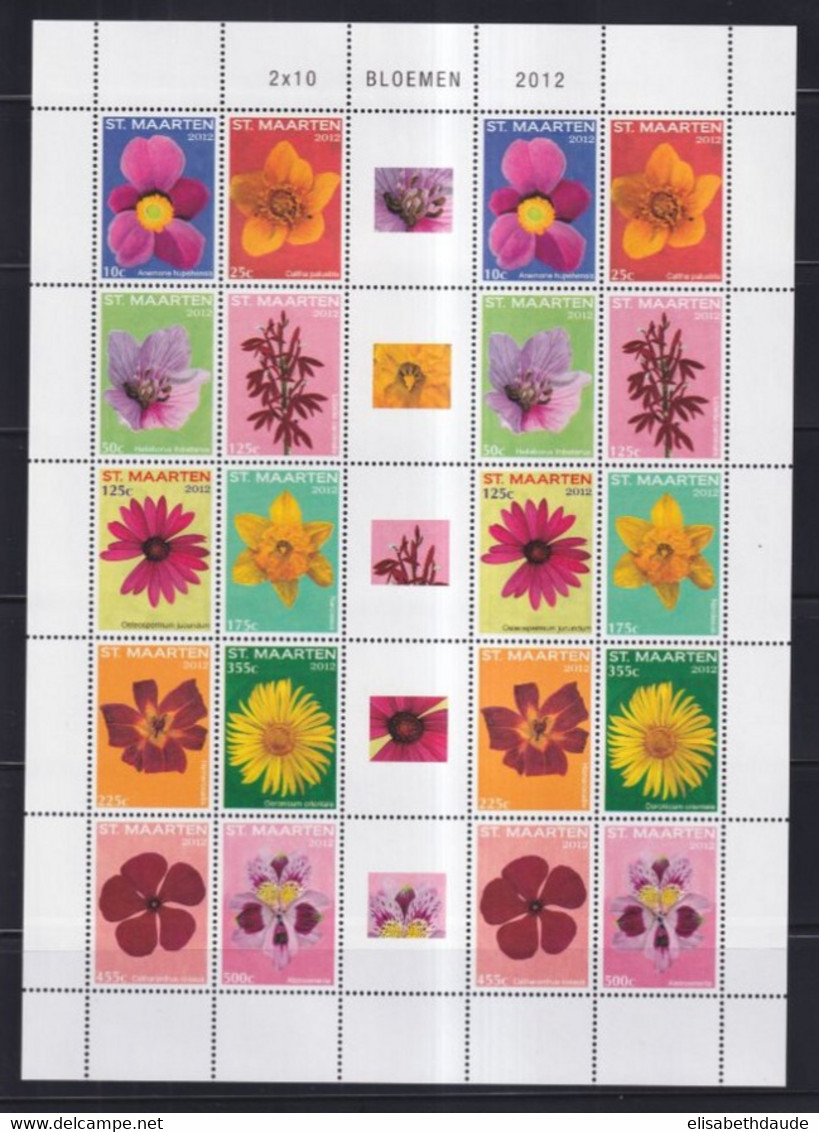 ST MARTEEN (ANTILLES HOLLANDAISES / NEDERLAND) - 2011 - FEUILLET  FLEURS ** MNH - VALEUR EMISSION (4090 ANG = 22 EUR) - Curazao, Antillas Holandesas, Aruba