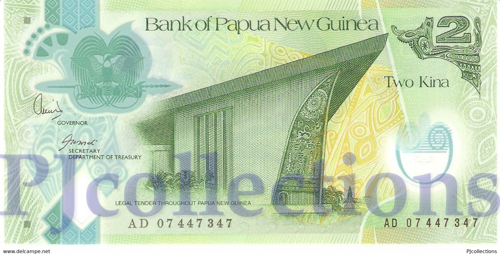 PAPUA NEW GUINEA 2 KINA 2007 PICK 28a POLYMER UNC PREFIX "AA" - Papua-Neuguinea