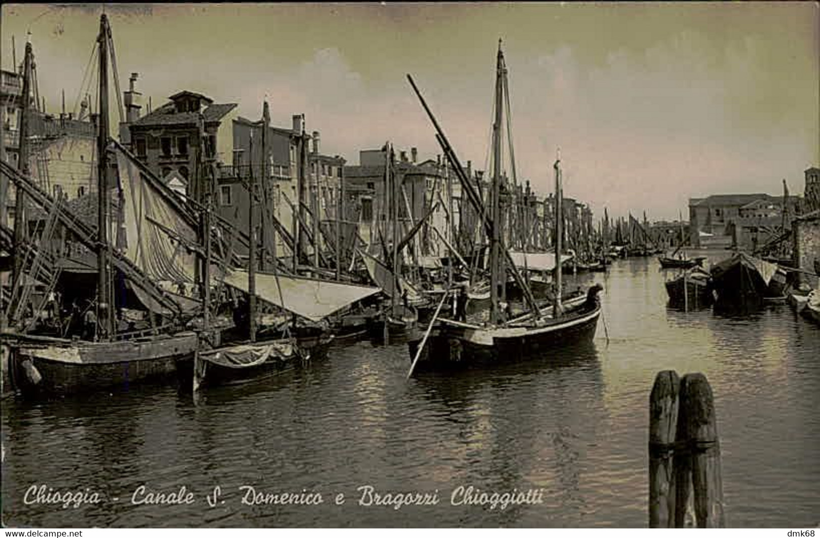 CHIOGGIA ( VENEZIA ) CANALE S. DOMENICA E BRAGOZZI CHIOGGIOTTI - EDIZ. FOTOCELERE 1942 (13282) - Chioggia