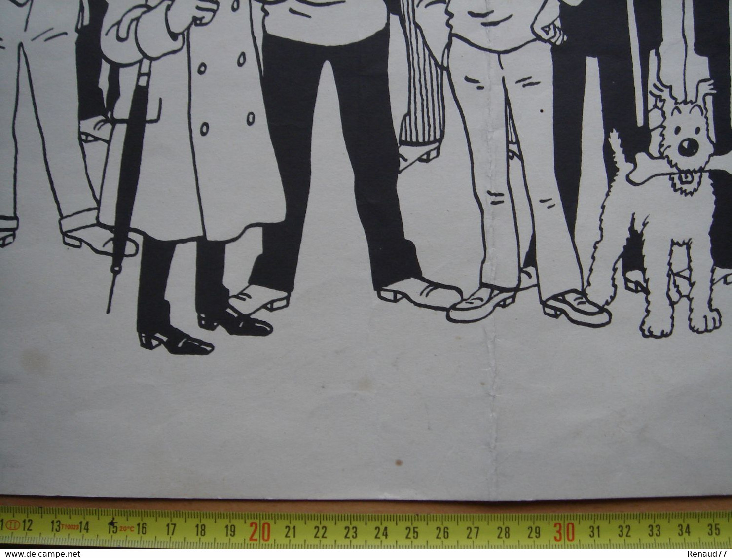 Affiche - Tintin & Milou, Capitaine Haddock, Dupond Et Dupont Ect --- Hergé - Casterman Tournai - 55cm Sur 38cm (RARE) - Afiches & Offsets