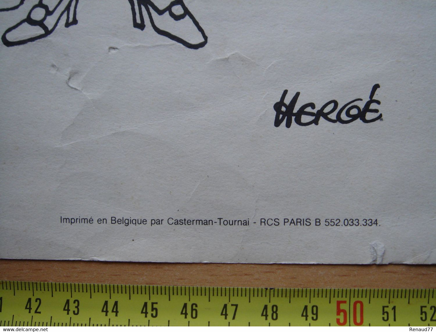 Affiche - Tintin & Milou, Capitaine Haddock, Dupond et Dupont ect --- Hergé - Casterman Tournai - 55cm sur 38cm (RARE)
