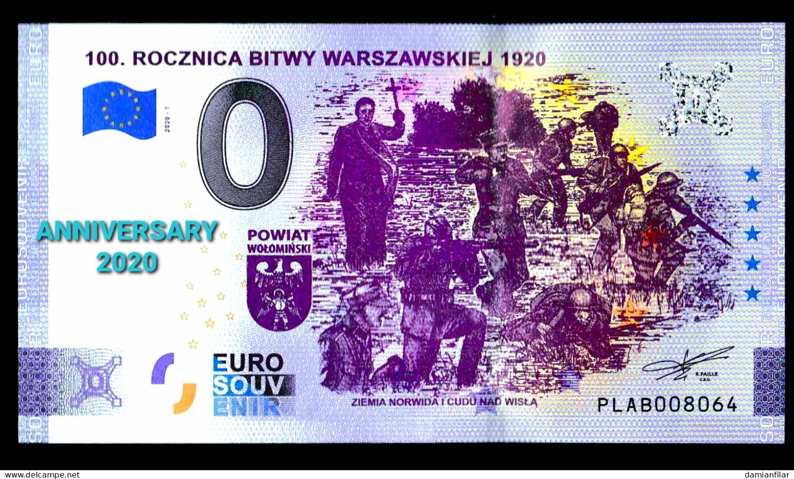 0 euro Souvenir Rocznica bitwy warszawskiej  ANNIVERSARY Poland PLAB 	2020-1
