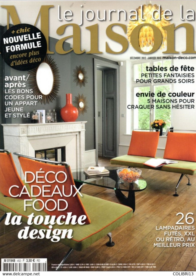 JOURNAL DE LA MAISON DECEMBRE 2012 TABLES DE FETE APPART JEUNE ET STYLE LAMPADAIRES FUTES - Casa & Decoración