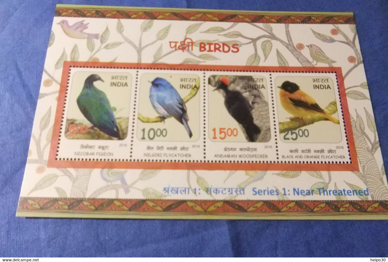 India 2016 Michel Block 147 Vogelarten MNH - Blocks & Sheetlets