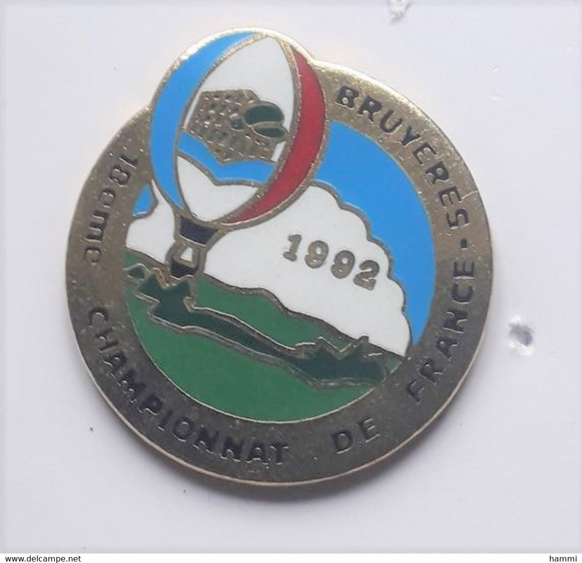 V393 Pin's Montgolfière Balloon Bruyères Vosges Conseil Général Championnat France 1992 Qualité EGF Achat Immédiat - Montgolfières