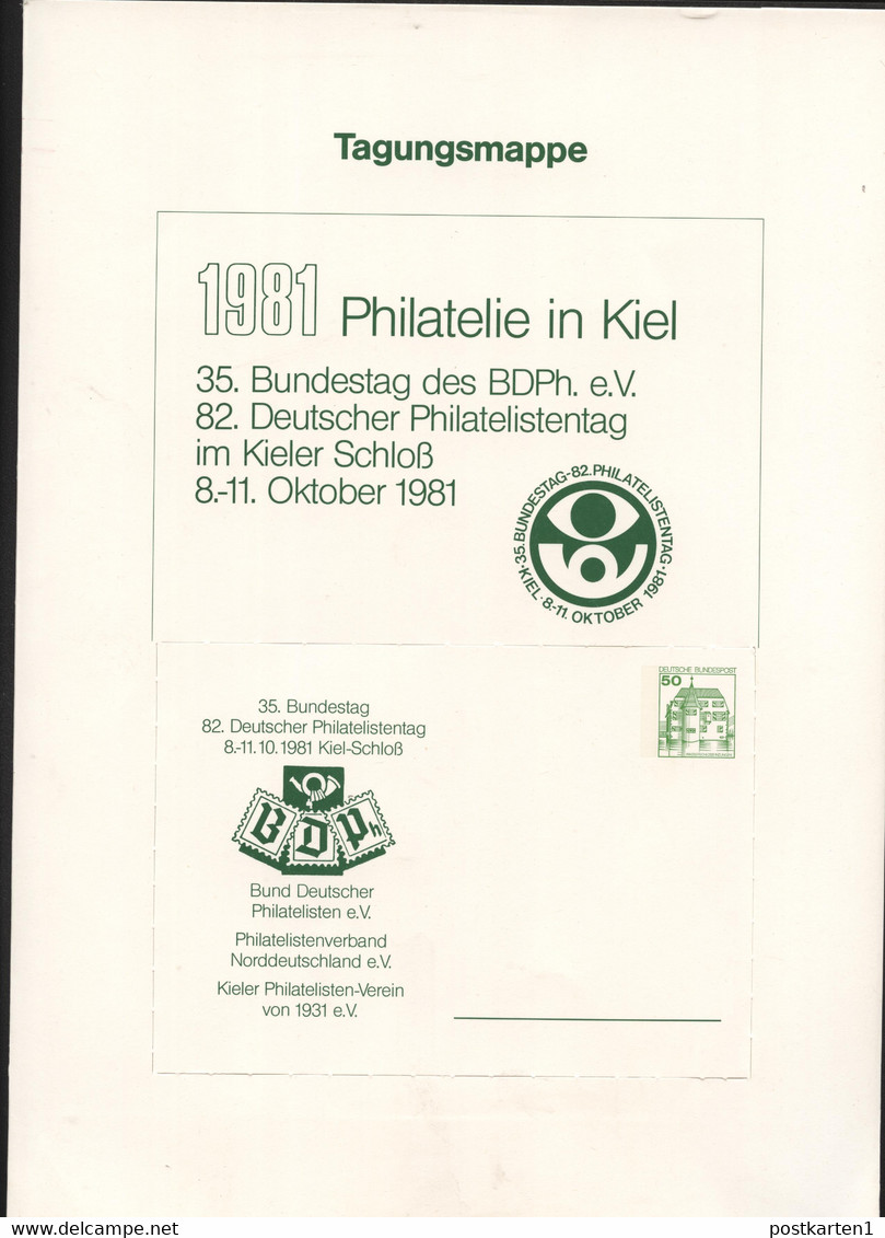 Privat-Postkarte PP104 D2/032 In Tagungsmappe KIEL 1981 - Cartoline Private - Nuovi