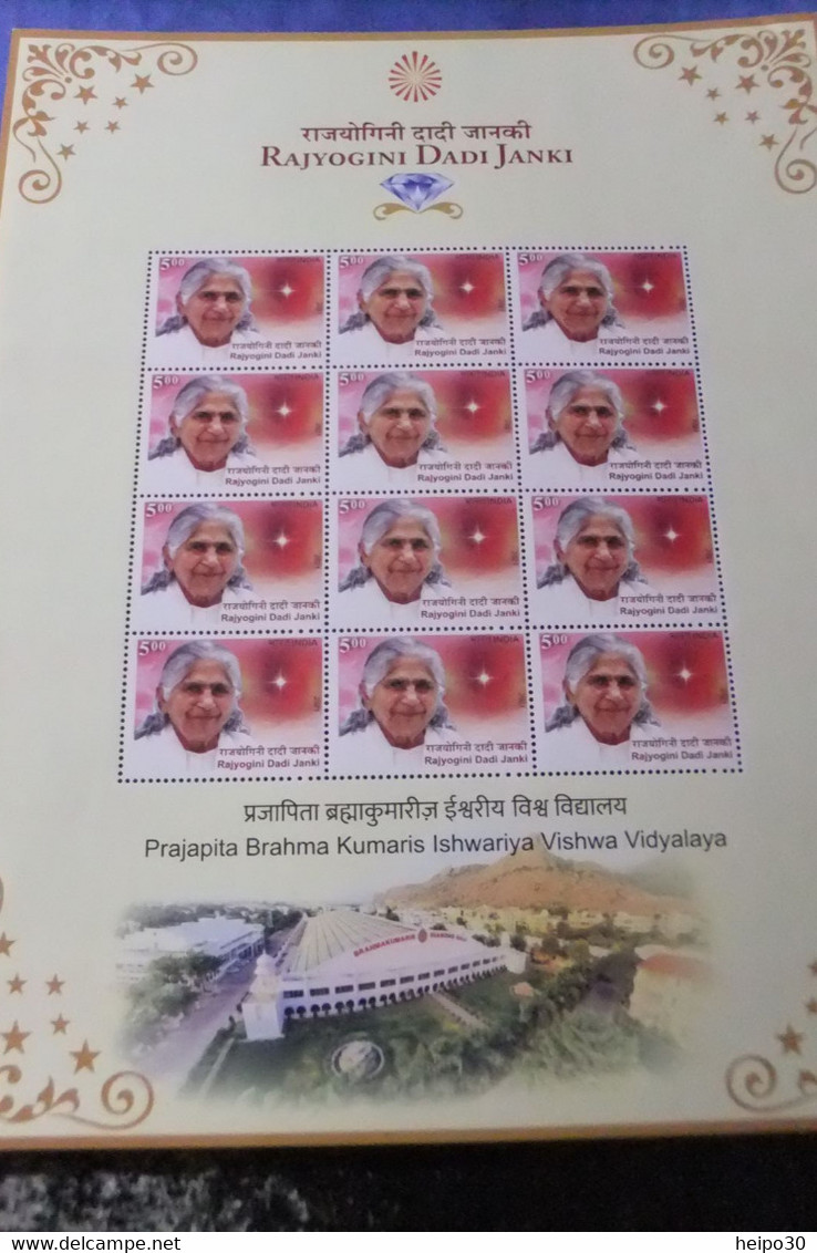 India 2021 Michel 3729 Kpl Sheetlet Dadi Janki MNH - Blocks & Kleinbögen