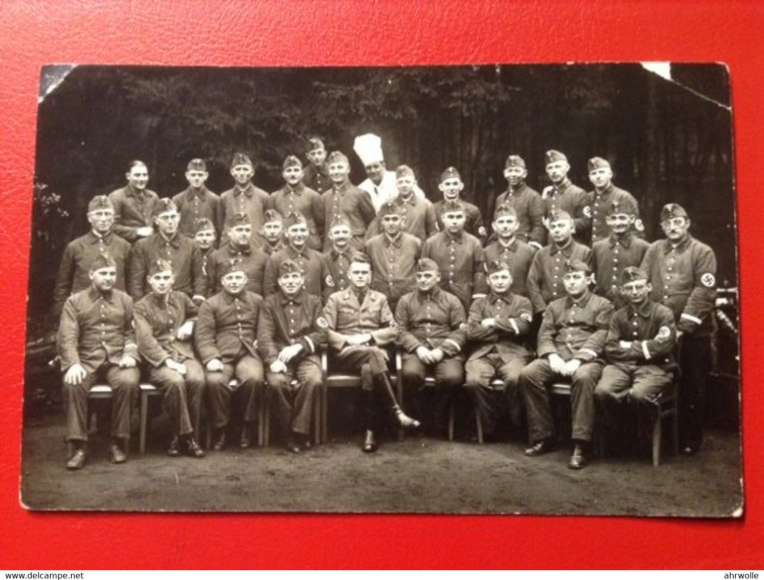 Foto AK WW2 Soldaten Uniformen Mützen Ärmelabzeichen Gruppe Lehrgang 1938 Hattingen - Uniformes