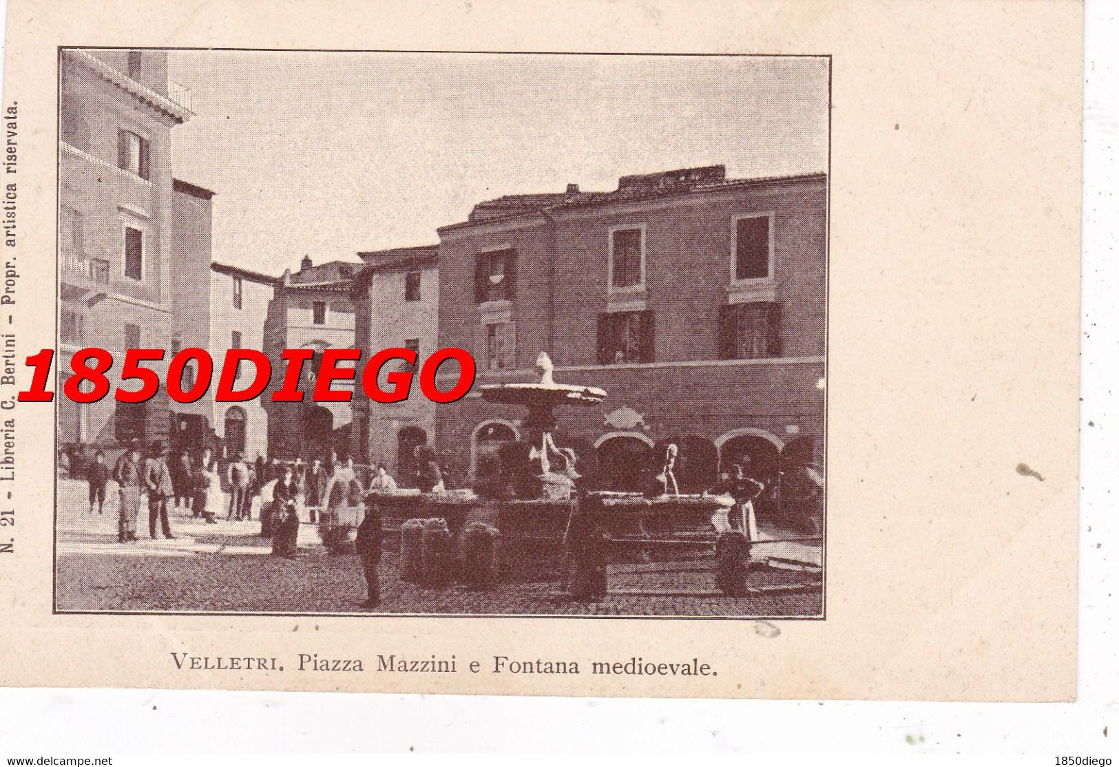 VELLETRI - PIAZZA MAZZINI E FONTANA MEDIOEVALE  F/PICCOLO NONVIAGGIATA  BELLA ANIMAZIONE - Velletri