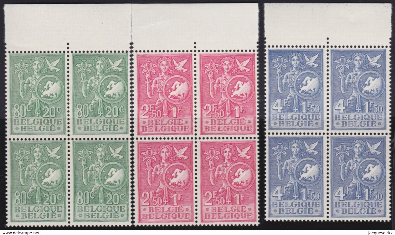 Belgie  .   OBP    .   927/929  Blokken Van 4   .    **       .   Postfris    .   /   .  Neuf SANS Charnière - Neufs