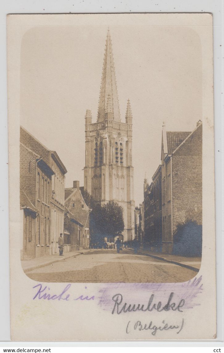 Rumbeke  Roeselare  FOTOKAART Kerk En Omgeving Tijdens De Eerste Wereldoorlog - Roeselare