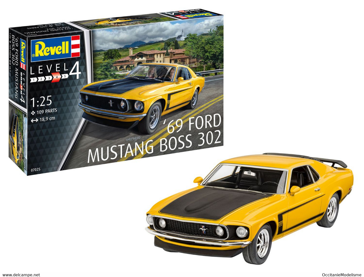 Revell - FORD MUSTANG BOSS 302 1969 Maquette Kit Plastique Réf. 07025 Neuf 1/25 - Cars