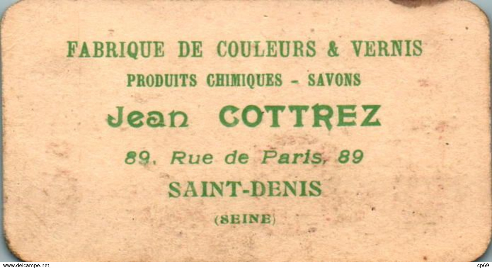 Carte Parfumée Parfum Pompeïa L.T. Piver à Paris - Jean Cottrez 89 Rue De Paris Saint-Denis Au Dos En TB.Etat - Zonder Classificatie