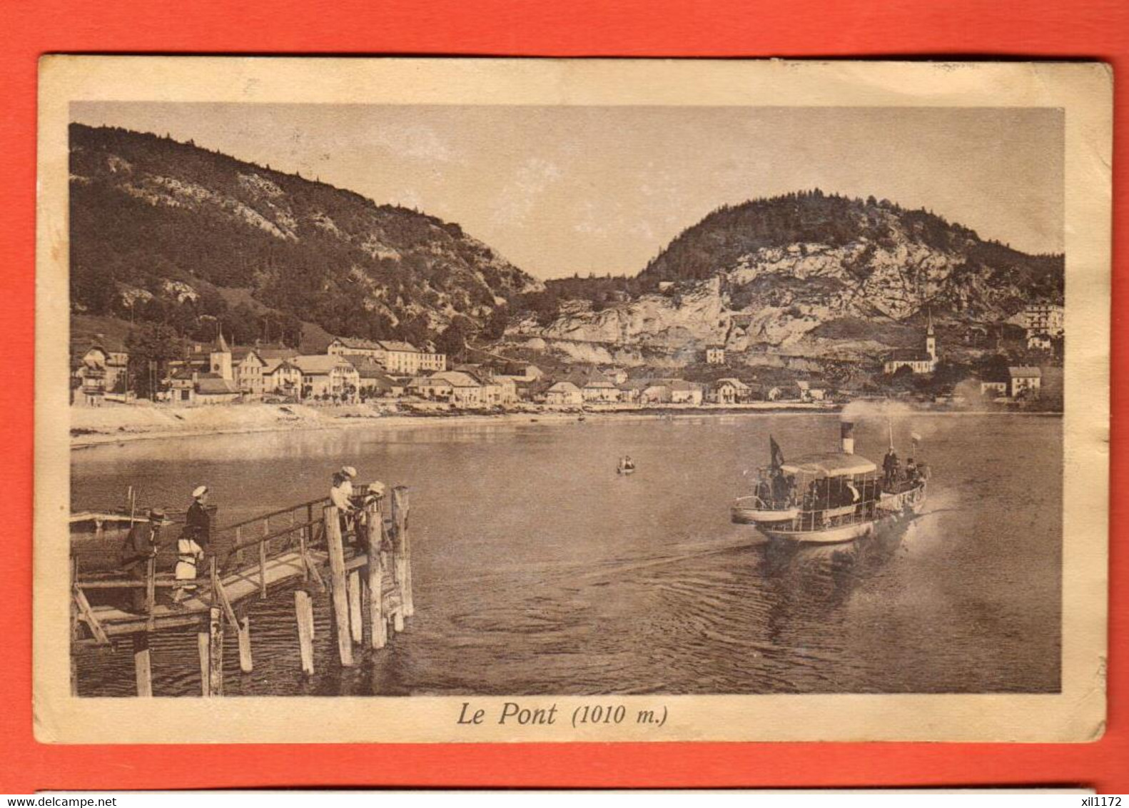 FAGR-11 RARE Le Pont  Avec Dent De Vaulion, Le Débarcadère ANIME.  Des Arts F 1489 Circ. 1909 - Vaulion