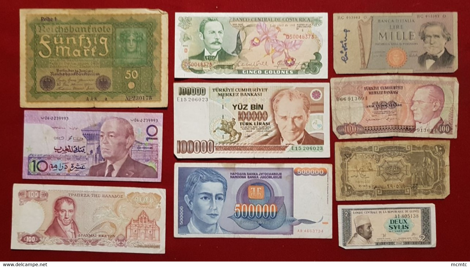 10  Billets  Divers Etranger     - Billet - Other & Unclassified