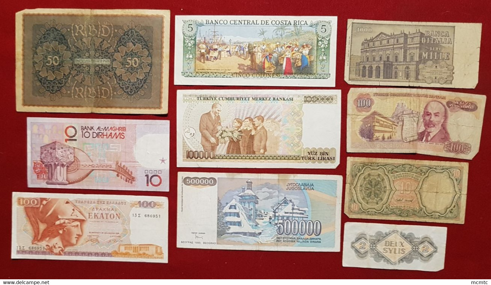 10  Billets  Divers Etranger     - Billet - Other & Unclassified