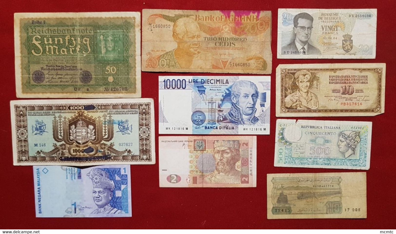 10  Billets  Divers Etranger     - Billet - Other & Unclassified